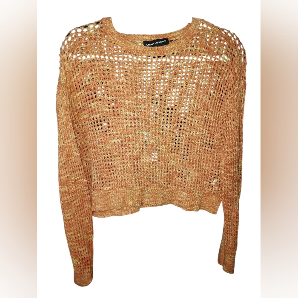 DKNY Jeans Hand Knit Orange Sweater